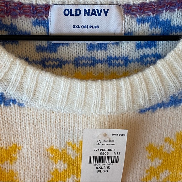 ON Fair Isle Snowflake Sweater rainbow spacedye GIRLS 2X (18) plus NWT - Picture 4 of 8